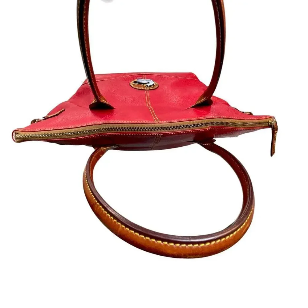 Dooney & Bourke Large Red Leather Satchel Tote – J0580480